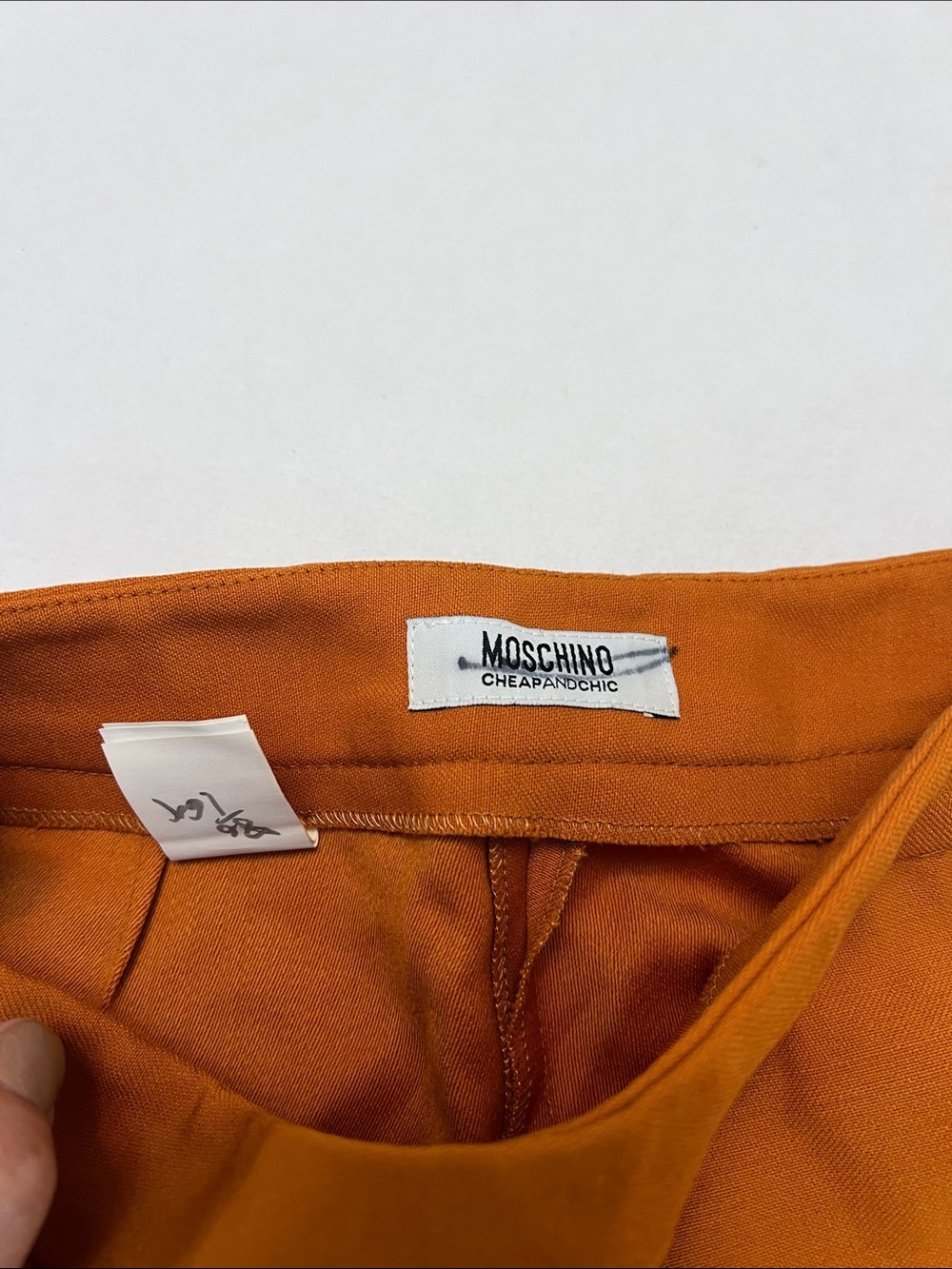 MOSCHINO CHEAP AND CHIC BURNT ORANGE BROWN PULL ON VIRGIN WOOL PANT SIZE 4 - Picture 6 of 13